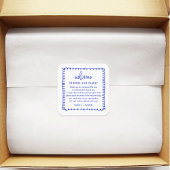 Blue French Wedding Welcome Gift Bag Vierkante Sticker