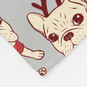 Blue Frenchie in kerstkeuken Fleece Deken (Hoek)