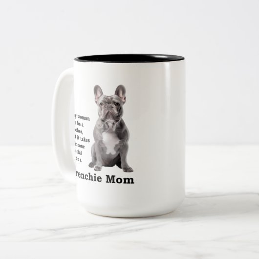 Blue Frenchie mama Tweekleurige Koffiemok (Voorkant links)