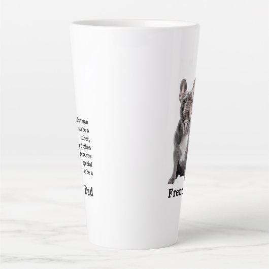 Blue Frenchie papa Latte Mok (Voorkant)