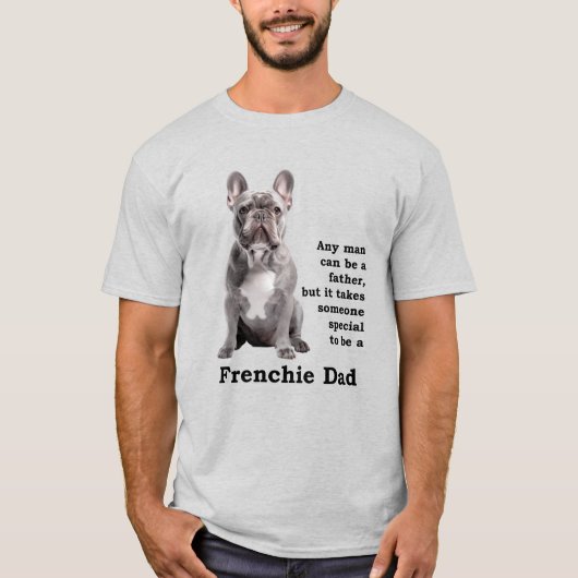 Blue Frenchie papa T-shirt (Voorkant)