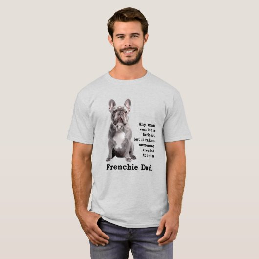 Blue Frenchie papa T-shirt (Voorkant volledig)