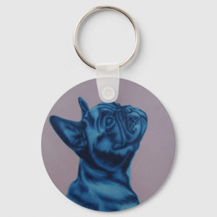 Blue Frenchie-sleutelring Sleutelhanger