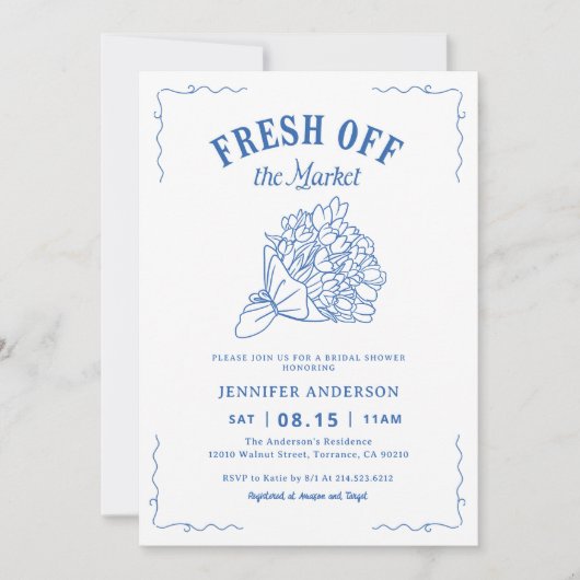 Blue Fresh van het Market Garden Vrijgezellenfeest Kaart (Voorkant)