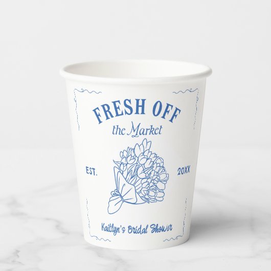 Blue Fresh van het Vrijgezellenfeest van de markt Papieren Bekers (Achterkant)