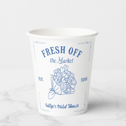 Blue Fresh van het Vrijgezellenfeest van de markt Papieren Bekers (Voorkant)