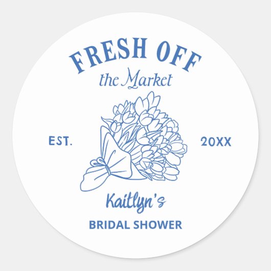 Blue Fresh van het Vrijgezellenfeest van de markt Ronde Sticker (Voorkant)