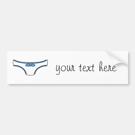 Blue Frilly Panties Bumpersticker (Voorkant)