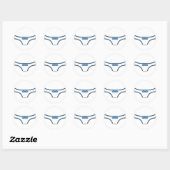 Blue Frilly Panties Ronde Sticker (Vel)