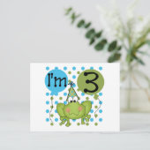 Blue Frog 3e verjaardag Tshirts en geschenken Briefkaart (Staand voorkant)