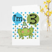 Blue Frog 3e verjaardag Tshirts en geschenken Kaart (Gele Bloem)