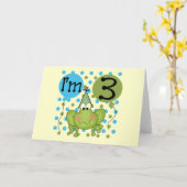 Blue Frog 3e verjaardag Tshirts en geschenken Kaart (Gele Bloem)