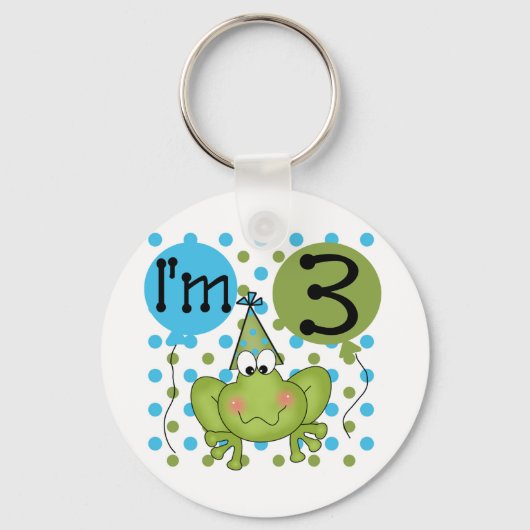 Blue Frog 3e verjaardag Tshirts en geschenken Sleutelhanger (Voorkant)