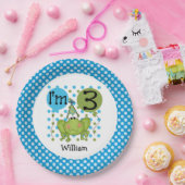 Blue Frog 3e verjaardagspapier Borden Papieren Bordje (Feest)