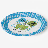 Blue Frog 3e verjaardagspapier Borden Papieren Bordje (Gekanteld)