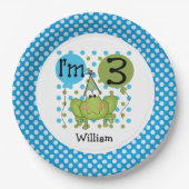 Blue Frog 3e verjaardagspapier Borden Papieren Bordje (Voorkant)