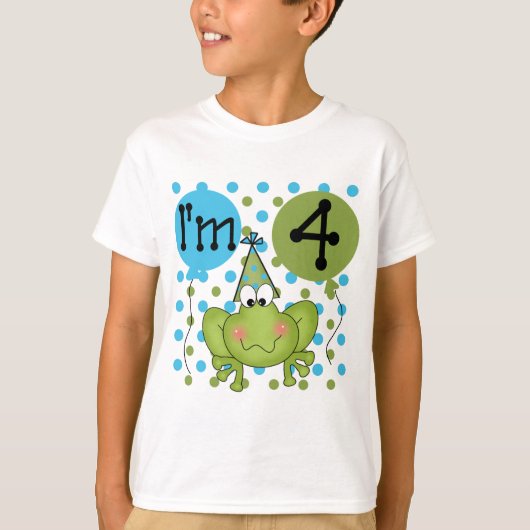Blue Frog 4e verjaardag Tshirts en geschenken (Voorkant)
