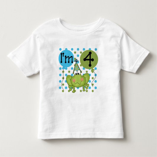 Blue Frog 4e verjaardag Tshirts en geschenken (Voorkant)