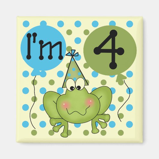 Blue Frog 4e verjaardag Tshirts en geschenken Magneet (Voorkant)