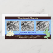 Blue Frog en Lotus geboorte aankondiging (Voorkant / Achterkant)