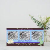 Blue Frog en Lotus geboorte aankondiging (Staand voorkant)