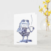 Blue Frog Get Well Card Kaart (Gele Bloem)