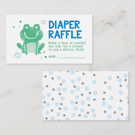 Blue Frog Luier Raffle Ticket Informatiekaartje (Voorkant / Achterkant)