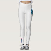 Blue frog with Santa hat. Leggings (Voorkant)