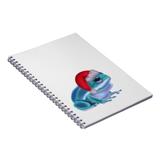 Blue frog with Santa hat. Notitieboek (Rechterzijde)