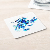 Blue Frost Dragon-Onderzetter Kartonnen Onderzetters (Schuin)