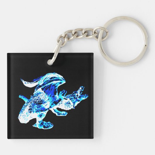 Blue Frost Dragon Sleutelhanger (Achterkant)