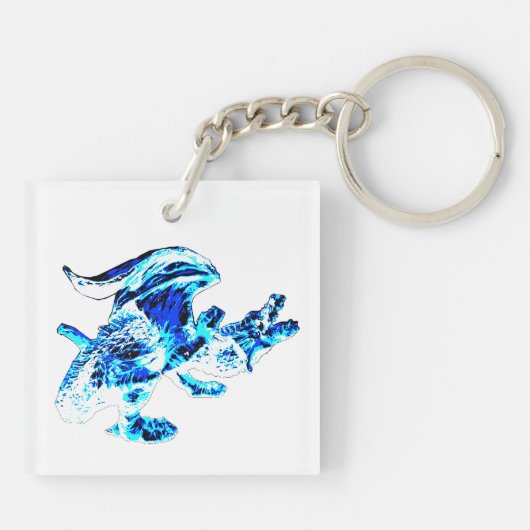 Blue Frost Dragon Sleutelhanger (Achterkant)