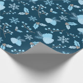 Blue Frost Elegance Snowflakes en Pinecone Winter Cadeaupapier (Hoek)