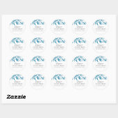 Blue Frost Merry Kerstmis Ronde Sticker (Vel)