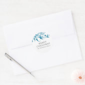 Blue Frost Merry Kerstmis Ronde Sticker (Envelop)