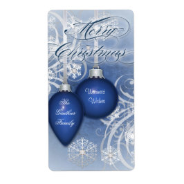 Blue Frosted Bloeit Vakantie Wijn Label