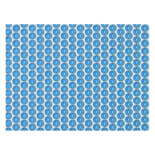 Blue Frosted Donut Doughnut Rainbow Sprinkles Tafelkleed (Voorkant (Horizontaal))