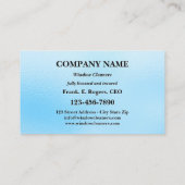 Blue Frosted Glass Window Cleaner Visitekaartje (Achterkant)