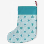 Blue Frosted Winter Snowflake Pattern Kleine Kerstsok (Achterkant)