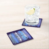 Blue Frosty Brush Strokes Happy New Year 20xx Kartonnen Onderzetters (Insitu)