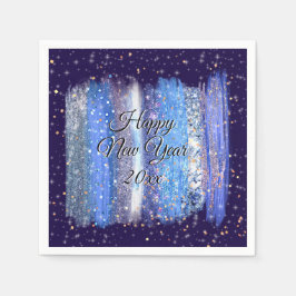 Blue Frosty Brush Strokes Happy New Year 20xx Servet