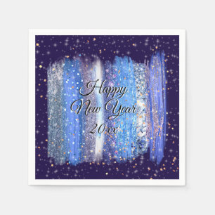 Blue Frosty Brush Strokes Happy New Year 20xx  Servet