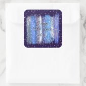 Blue Frosty Brush Strokes Happy New Year 20xx Vierkante Sticker (Tas)