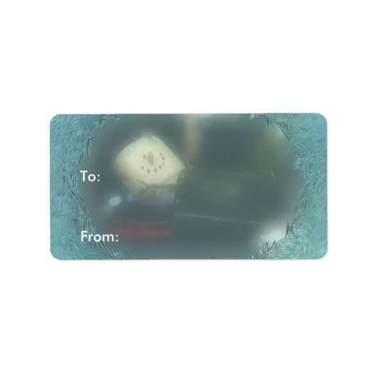 Blue Frosty S'mores Snowman 2 Cadeaulabels Etiket (Voorkant)