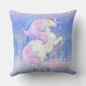 Blue Frozen Lake Unicorn Fantasy Winter Baby Kussen (Achterkant)