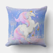 Blue Frozen Lake Unicorn Fantasy Winter Baby Kussen (Voorkant)