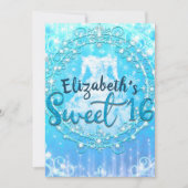 Blue Frozen Winter Ice Dress Sweet 16 Party Kaart (Voorkant)