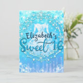 Blue Frozen Winter Ice Dress Sweet 16 Party Kaart (Staand voorkant)