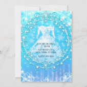 Blue Frozen Winter Ice Dress Sweet 16 Party Kaart (Achterkant)