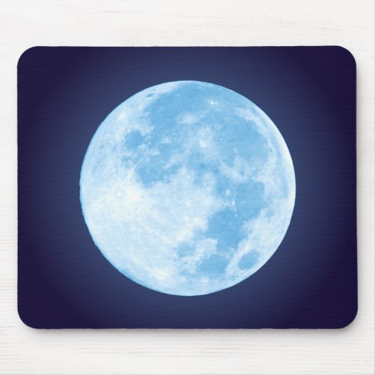 Blue Full Moon Mousepad Muismat (Voorkant)